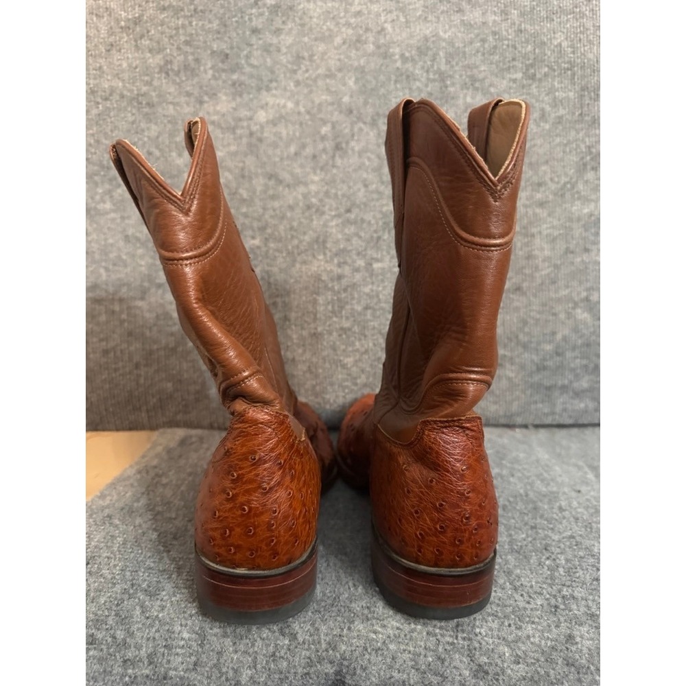Tecovas Wyatt Full Quill Ostrich Cowboy Boots Pecan Brown Mens 11 EE 100111 - Picture 5 of 9